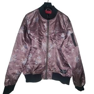 Rocawear‎ Blak Jacket Size Large Brown Blue Floral Full Zip Y2K 90s Hip Hop